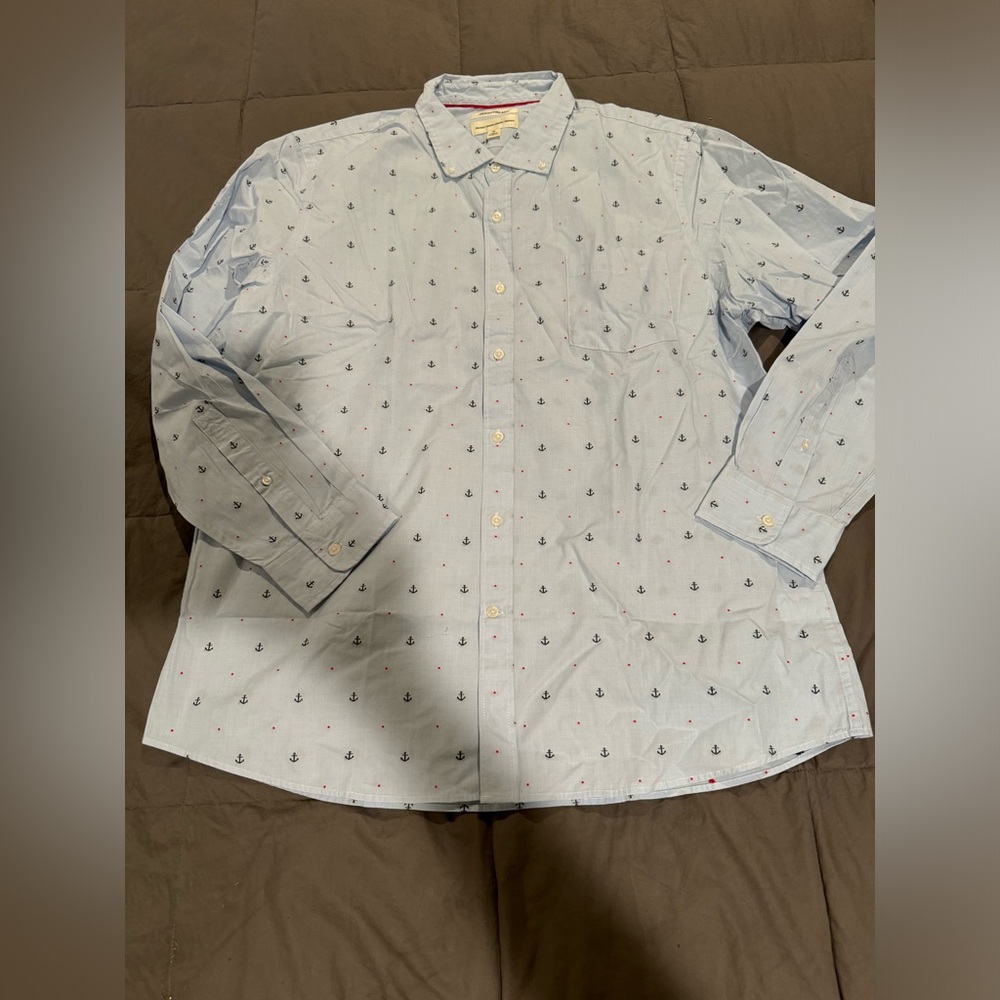 Goodthreads Men's Standard-Fit Long-Sleeve Printed Poplin Shirt